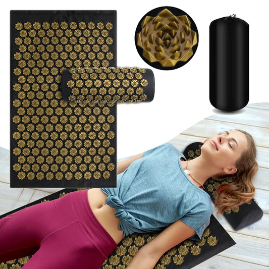 Acupressure Mat & Pillow Set - Relieve Back Pain & Muscle Tension at Home